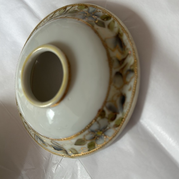 Nippon Porcelain, Vintage Powder Box, Floral trinket dish, Victorian vanity box, - Picture 6 of 10